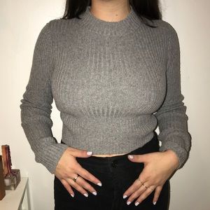 Gray Brandy Melville crop sweater